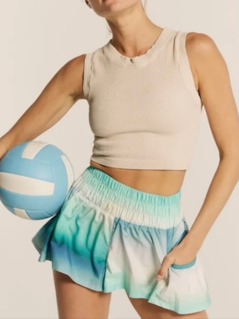 FP Movement Get Your Flirt On Shorts Cascade Combo Ombre Teal Aqua Pockets